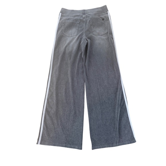 Halara XL Tall Wide Leg Jeans Grey White Stripe Denim Pants Athleisure - Picture 4 of 9